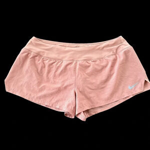 Nike Womens XL Peach Dri Fit Lined Mesh Running Shorts Run Activewear Workout